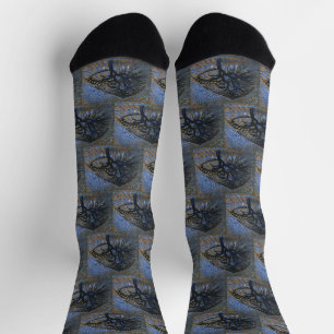 Apple Tree, Pointillist Version by Piet Mondrian Socks