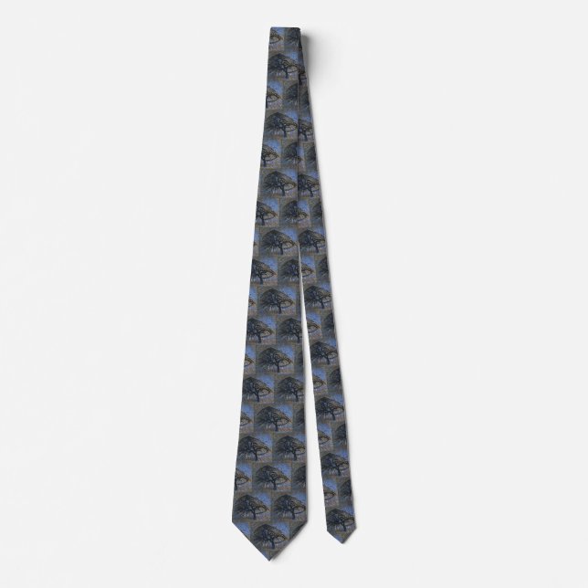Apple Tree, Pointillist Version by Piet Mondrian Tie (Front)