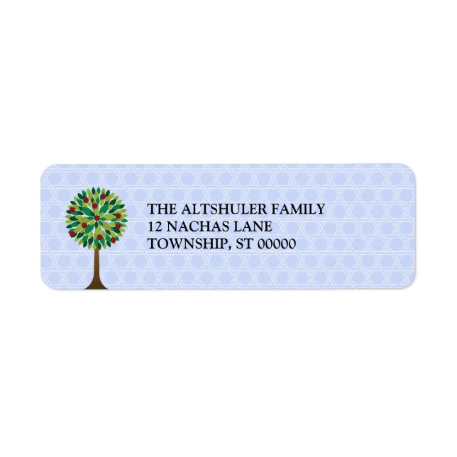 Apple Tree Rosh Hashanah Return Address Label (Front)
