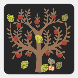 Apple Tree Square Sticker