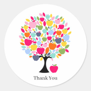 Apple Tree Thank You Sticker Rustic Nature Inspi