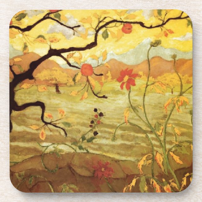 Apple Tree with Red Fruit Coaster (Front)