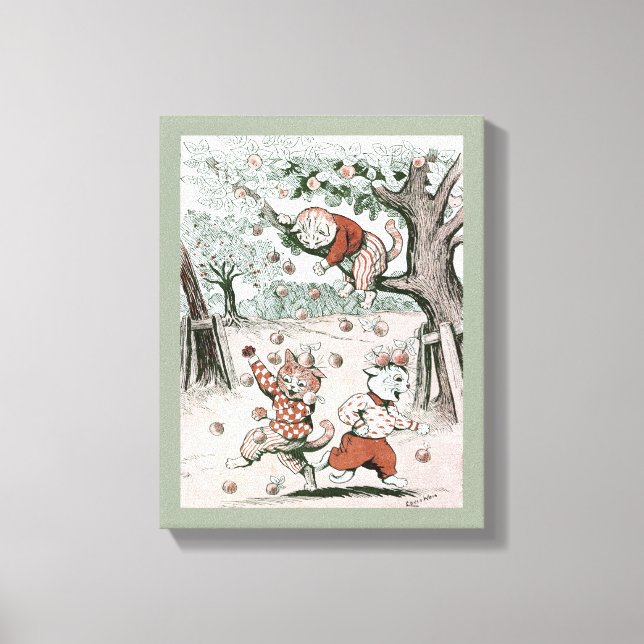 Apple Trees & Cats, Louis Wain Canvas Print (Front)