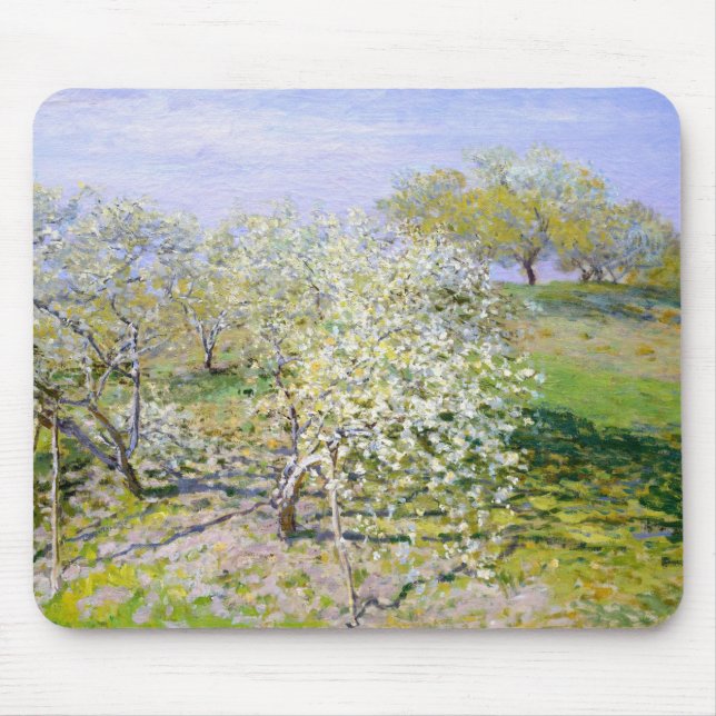 Apple Trees in Bloom (by Claude Monet) Mouse Pad (Front)