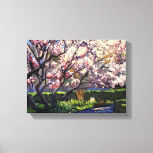 Apple Trees in Bloom Painting Canvas Print
