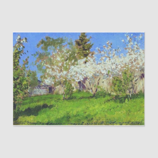 Apple Trees in Blossom by Isaac Levitan Tissue Paper (Front)