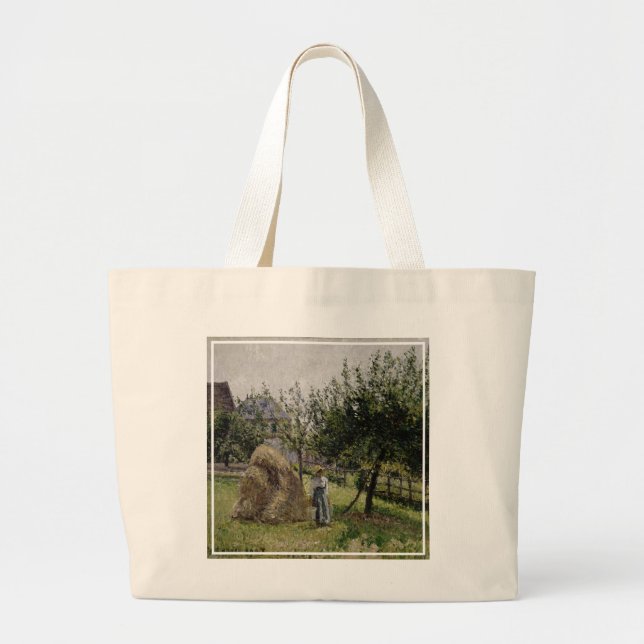 Apple Trees in Eragny | Sunny Morning Large Tote Bag (Front)