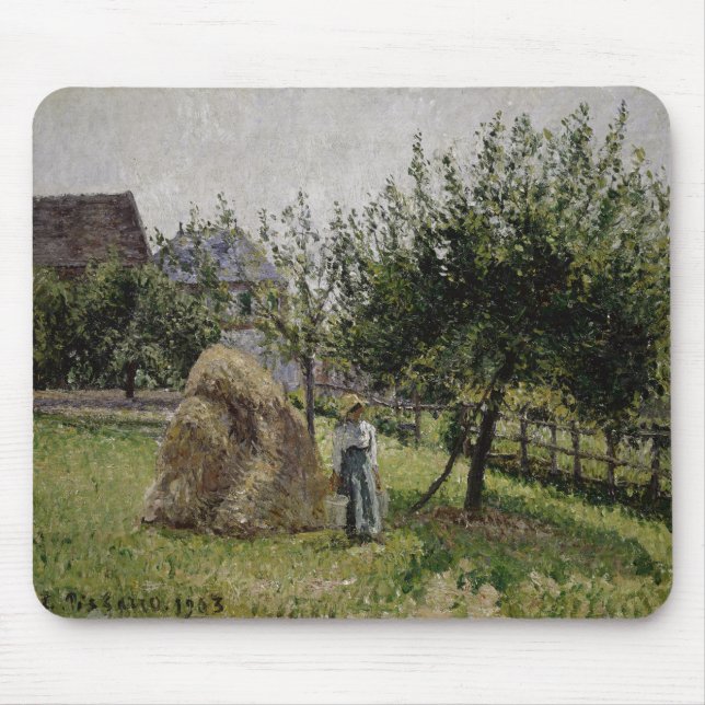 Apple Trees in Eragny | Sunny Morning Mouse Pad (Front)