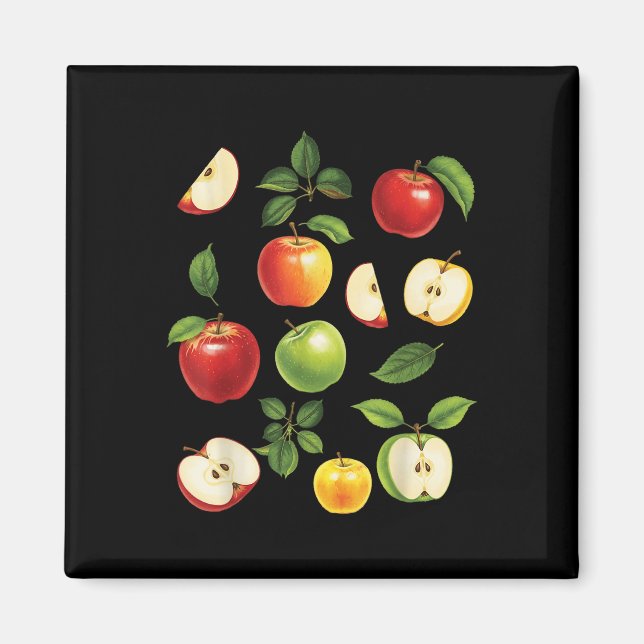 Apple Varieties Different Kinds Apple Picker Harve Magnet (Front)