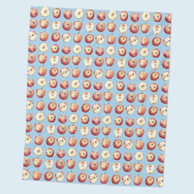 Apple Watercolor Fleece Blanket (Creator Uploaded)