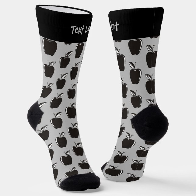 Apple White Pattern Socks (Angled)
