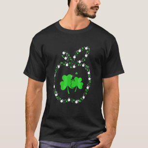 Apple With Shamrocks Teacher Happy St Patrick's Da T-Shirt