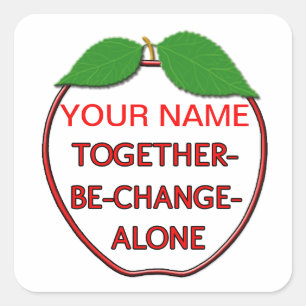 Apple with Switchwords for health Square Sticker