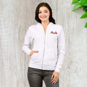 Apple Word Art with Red & Green Apples Hoodie