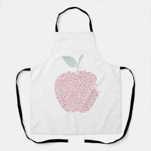 Apple word cloud art  apron