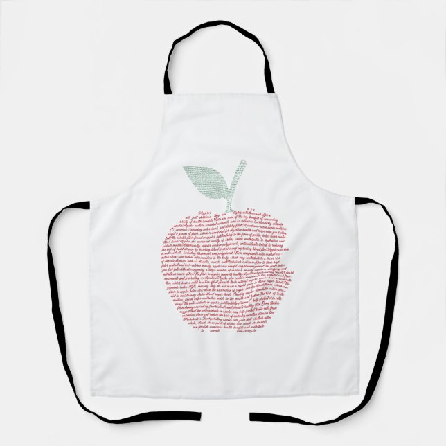 Apple word cloud art  apron (Front)
