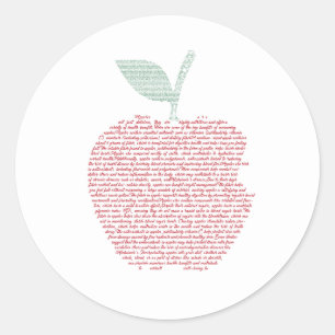 Apple word cloud art classic round sticker