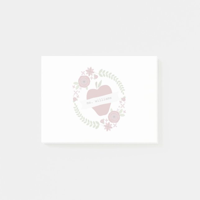 Apple Wreath Teacher Post-it Notes (Front)