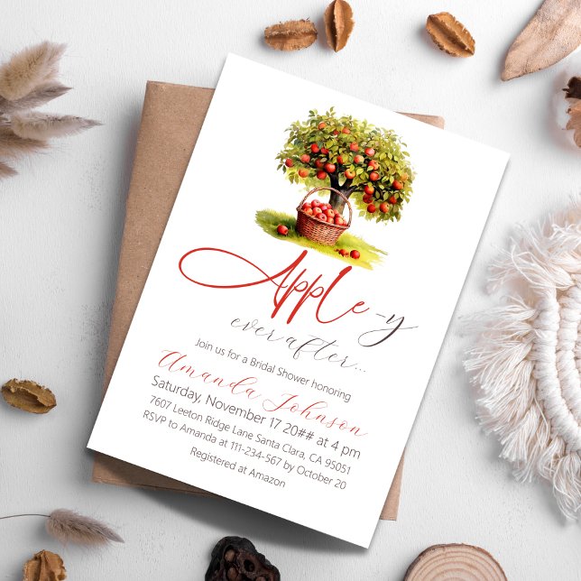 Apple-y Ever After Fall Autumn Bridal Shower Invitation (Creator Uploaded)