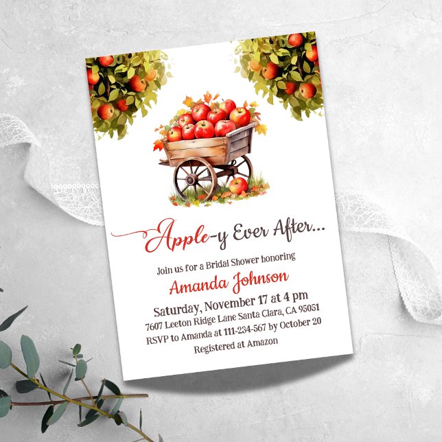 Apple-y Ever After Fall Market Bridal Shower Invitation (Creator Uploaded)