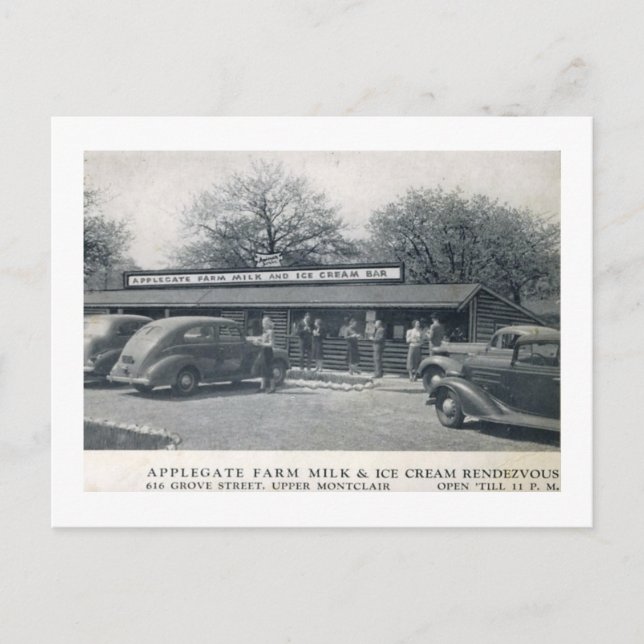 Applegate Farms Ice Cream, Montclair NJ Vintage Postcard (Front)