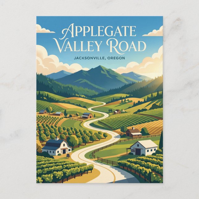 Applegate Valley Road USA Postcard (Front)
