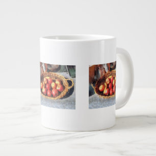 Apples and Bananas in Basket Large Coffee Mug