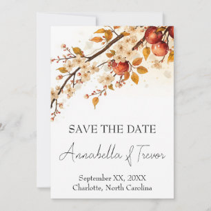 Apples and Blossoms Autumn Wedding Save The Date