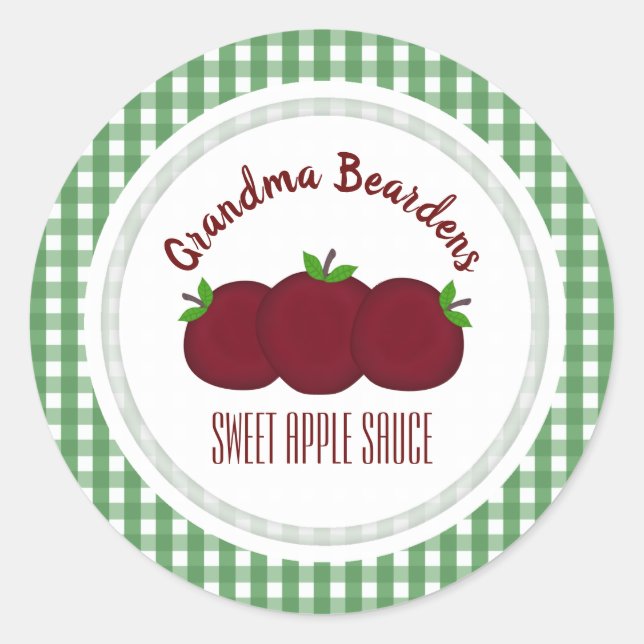 Apples And Checked Personalised Labels (Front)