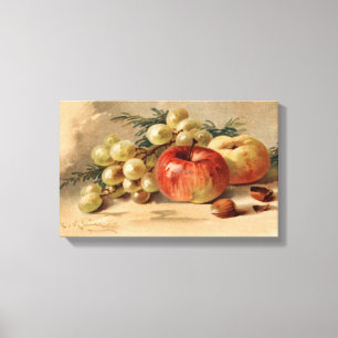 Apples and Grapes Stretched Canvas Print