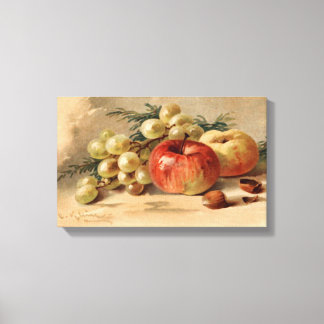 Apples and Grapes Stretched Canvas Print