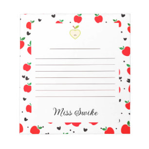 Apples and Hearts Teacher Notepad