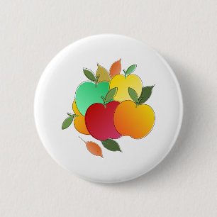 Apples and Leaves 6 Cm Round Badge