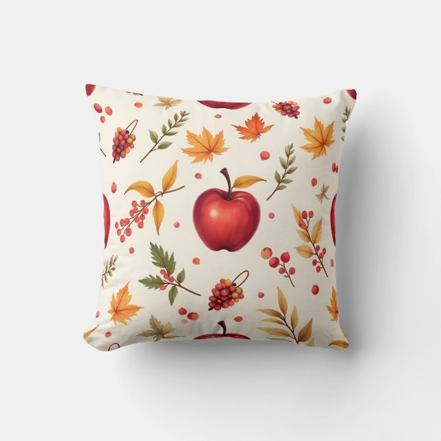 Apples and Leaves, Author Natasha Us   Cushion (Front)