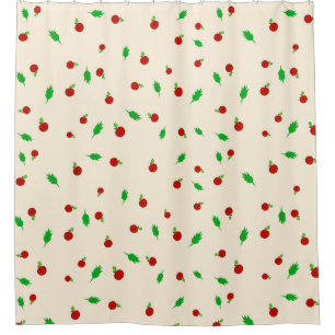 Apples and leaves shower curtain
