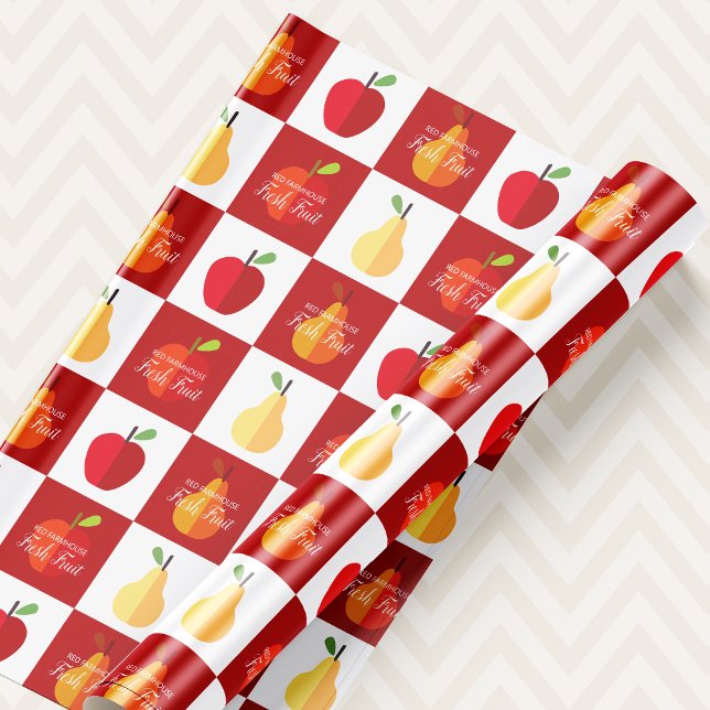Apples and Pears Farmers Market Country Style Wrapping Paper (Creator Uploaded)