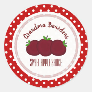 Apples And Polka Dot Personalised Labels