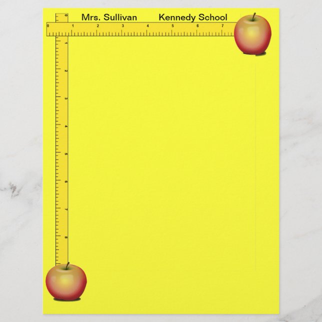 Apples and Rulers Teachers Paper (Sunshine Yellow) (Front)