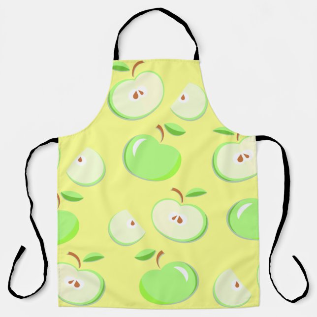 Apples apple pattern vector green apron (Front)