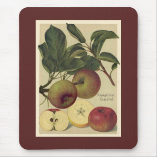 Apples Botanical Vintage German Illustration Mouse Pad