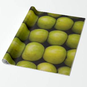 Apples fruits food green apples wrapping paper