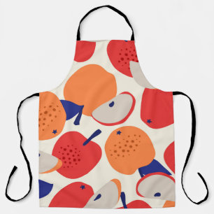 Apples Hand-Drawn: Trendy Vintage Seamless. Apron