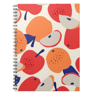 Apples Hand-Drawn: Trendy Vintage Seamless. Notebook