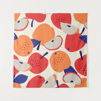 Apples Hand-Drawn: Trendy Vintage Seamless. Tapestry