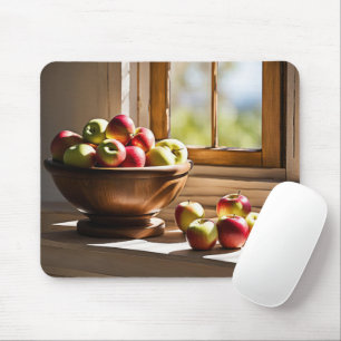 Apples In A Wooden Bowl Mouse Pad