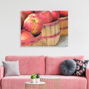 apples in bushel baskets canvas print