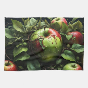 apples in the garden tea towel