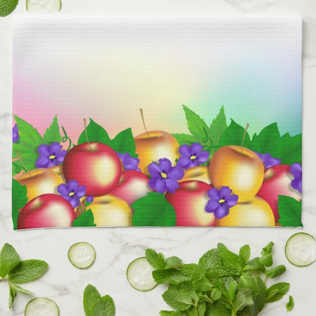 Apples in Vase Tea Towel (Folded)