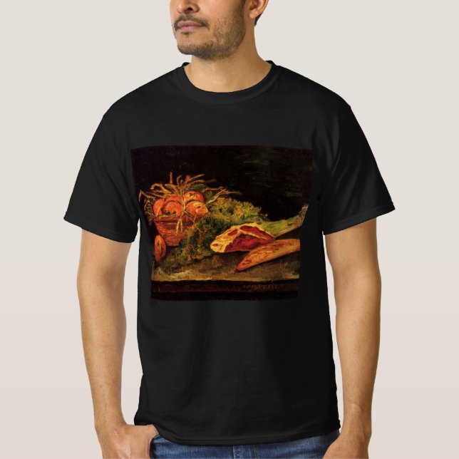 Apples, Meat and a Roll by Vincent van Gogh T-Shirt (Front)