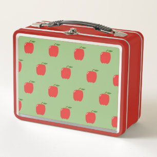Apples Metal Lunchbox (Sage Green & Red)
